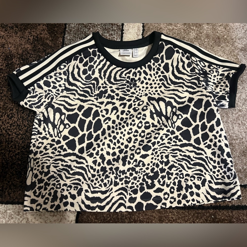 Adidas Animal Print Crop Top | Women’s Medium | Pre-Owned